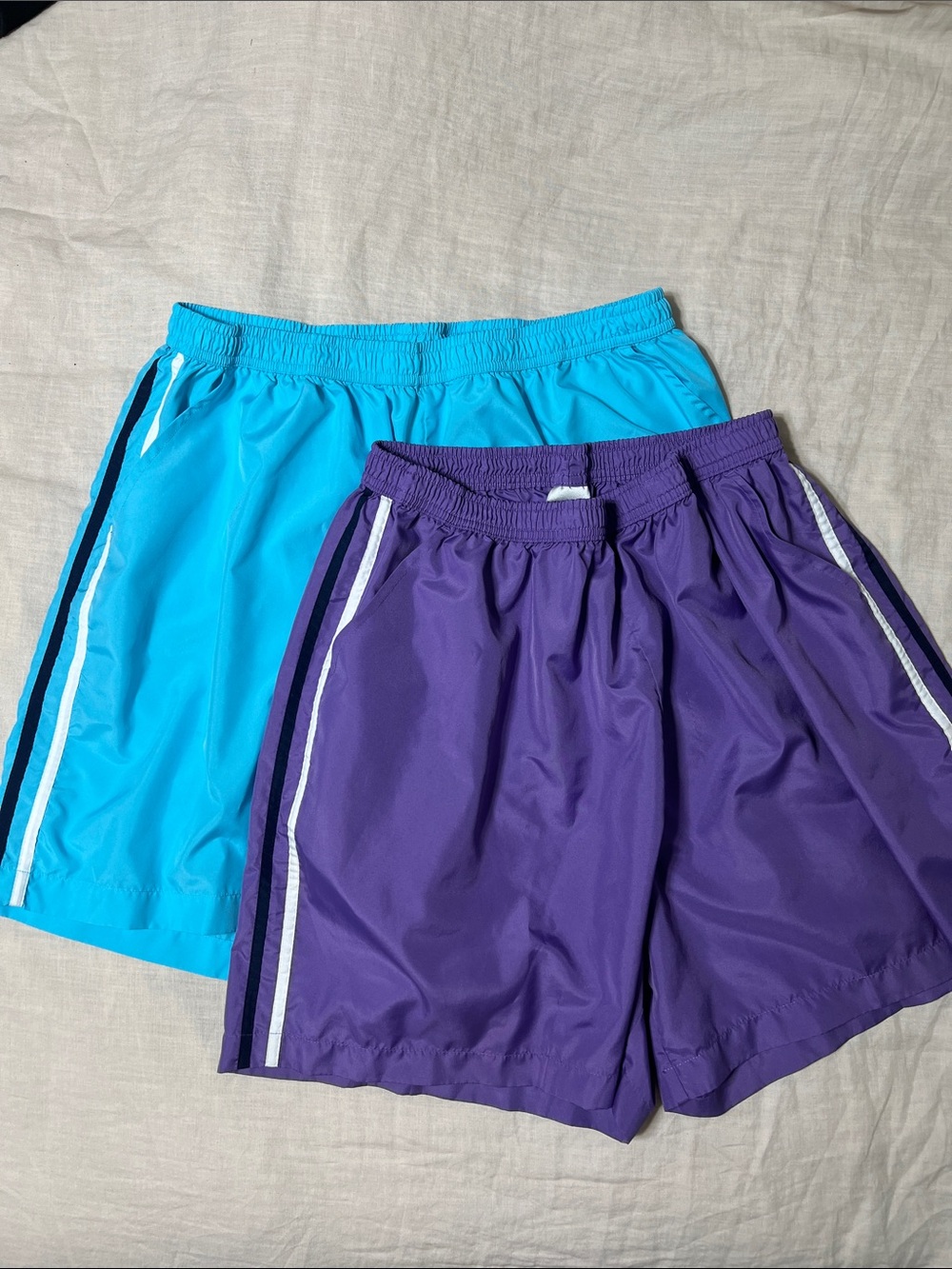 Just My Size Purple and Bright Blue Athletic Shorts (Pair)
